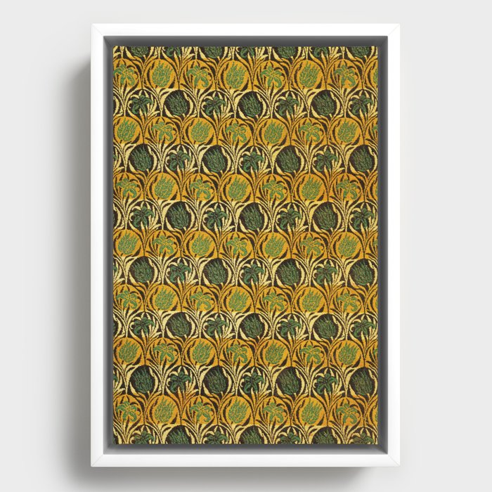 William Morris Victorian textile ferns and calla lilies pattern 19th century fabric floral design Framed Canvas