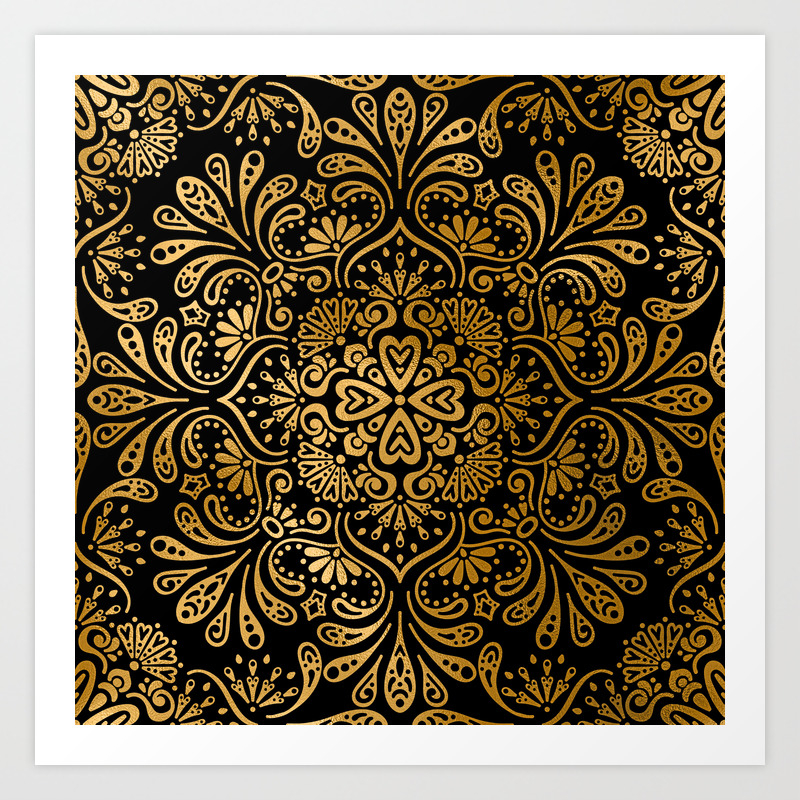 Sophisticated Black And Gold Art Deco Pattern Art Print By Dec02 Society6