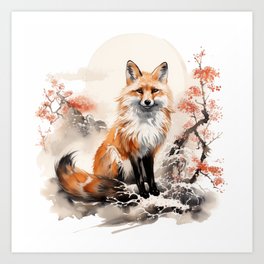 Happy Fox Art Print