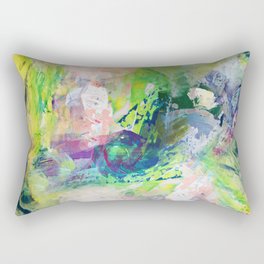 Green Paint Splash Rectangular Pillow
