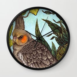 Cockatiel And Pineapple Wall Clock