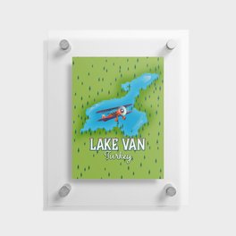 Lake Van Turkey travel map. Floating Acrylic Print