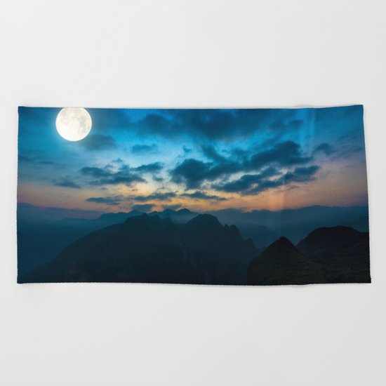 Super Moon Beach Towel