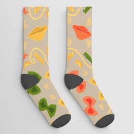 I Love Tri-Color Pasta Pattern Socks