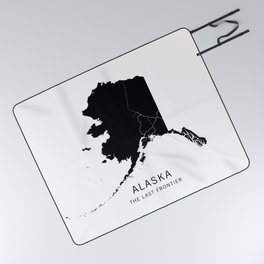 Alaska State Road Map Picnic Blanket