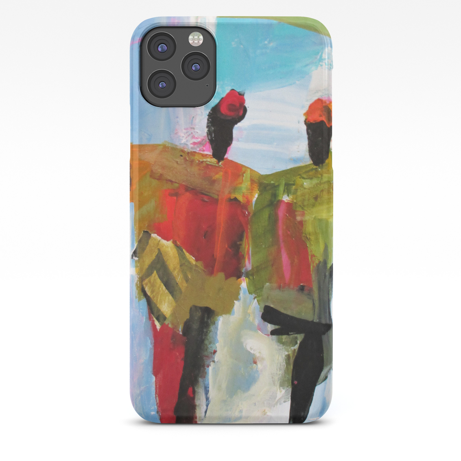 People Figure The World Abstract Art Contemporary Blue Red Green