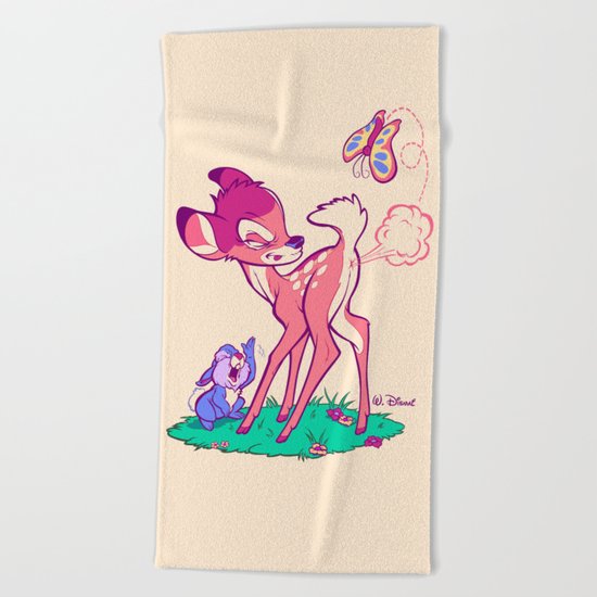 A FART IN THE WOODS Beach Towel