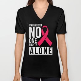 School Breast Cancer Awareness V Neck T Shirt
