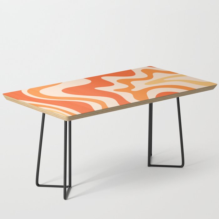 Tangerine Liquid Swirl Retro Abstract Pattern Coffee Table