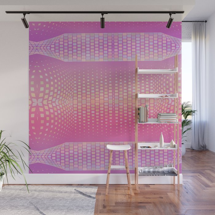 Pink Geometric Shapes Wall Mural
