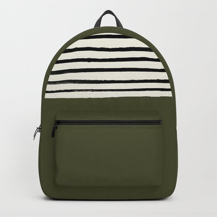 Olive Green x Stripes Backpack