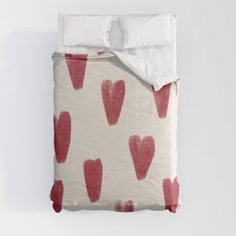 Classy Red Hearts Valentine Pattern Comforter