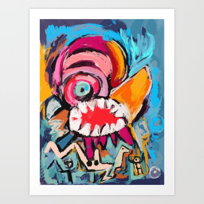 Flesh Graffiti Monster Art Print