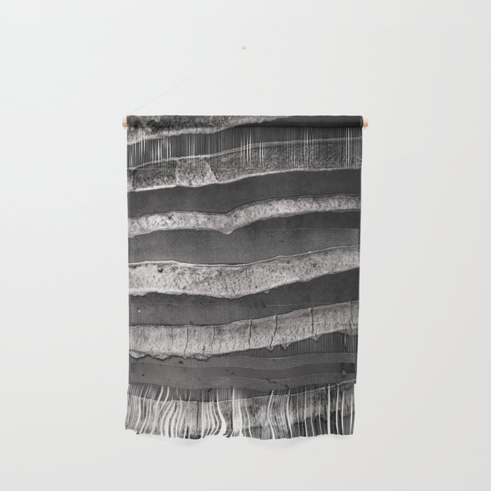 Layers - Contemporary Black and White Abstract Wall Hanging