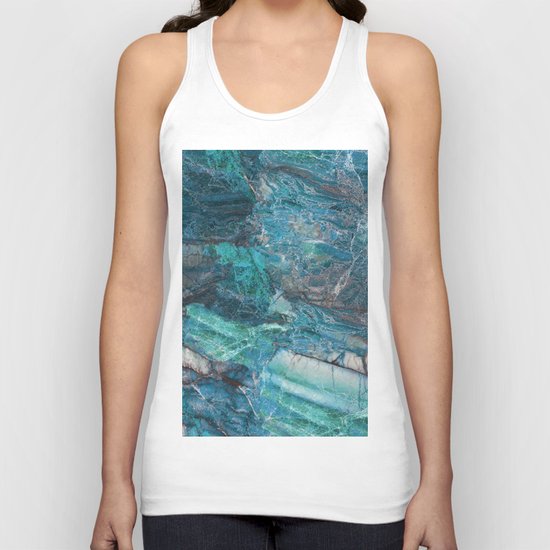 Siena turchese - blue marble Unisex Tank Top