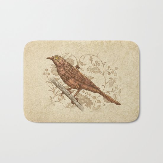 Steampunk Songbird Bath Mat