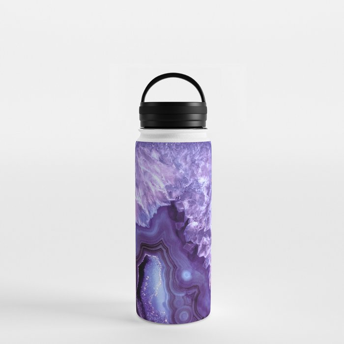 Purple Lavender Quartz Crystal Water Bottle