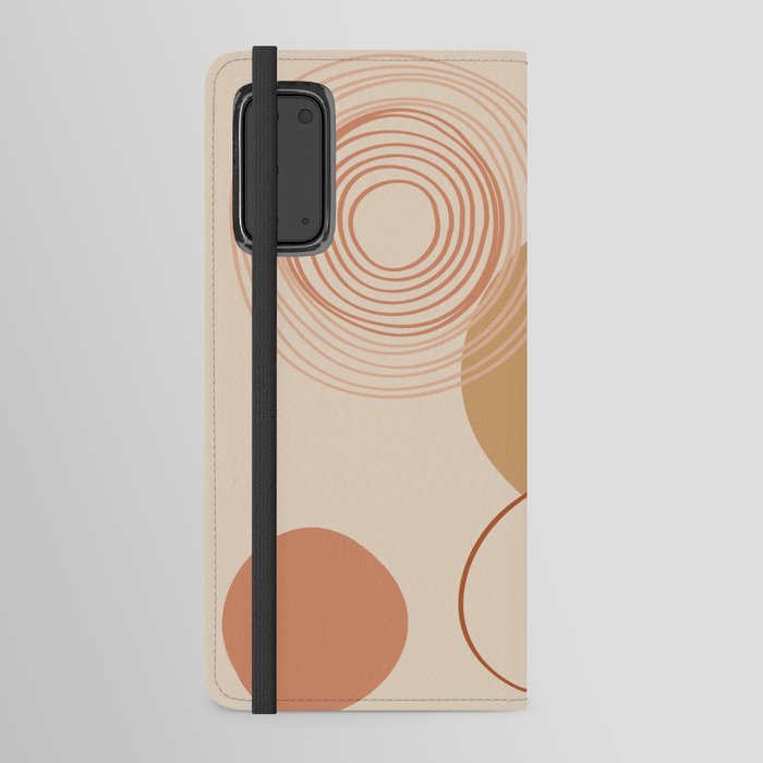 Abstract Circles and Rings in Earth Tones Android Wallet Case