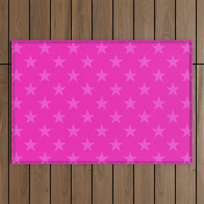 Pink stars pattern Outdoor Rug