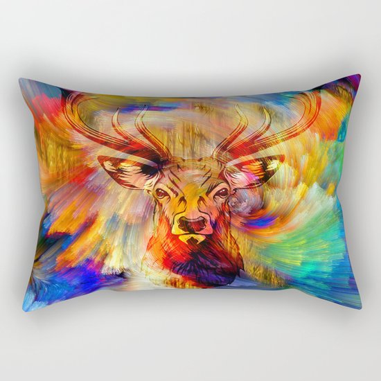 Deer' s colorful forest Rectangular Pillow
