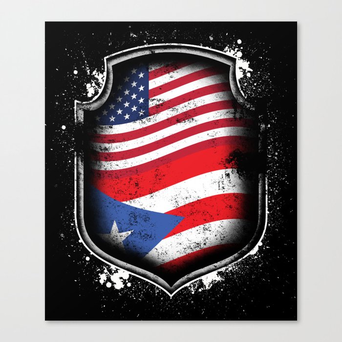 Puerto Rican American Flag Canvas Print By Awesomeart Society6