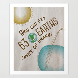 Uranus Joke Bathroom Poster - Solar System Series Art Print