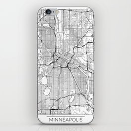 Minneapolis Map White iPhone Skin