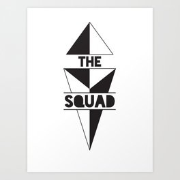 The Squad: Solid Black Version 1 Art Print