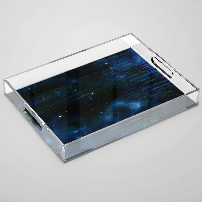 Glitch Blue Cosmos Acrylic Tray