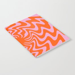 70s Retro Pink Orange Abstract Notebook