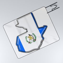 Guatemala Map with Guatemalan Flag Picnic Blanket