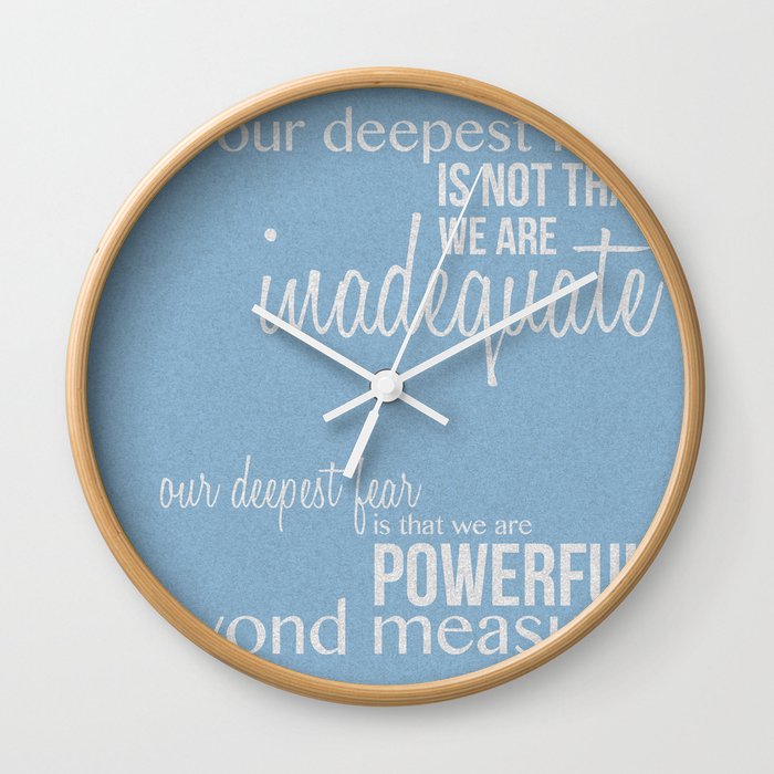 Our Deepest Fear - Coach Carter - Quote Poster Wall Clock