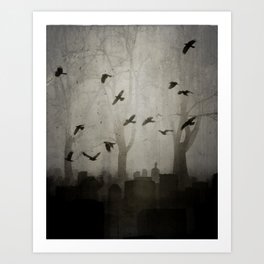 Gothic Crows Eerie Ceremony Art Print