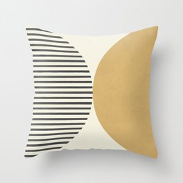 Semicircle Stripes - Gold Throw Pillow