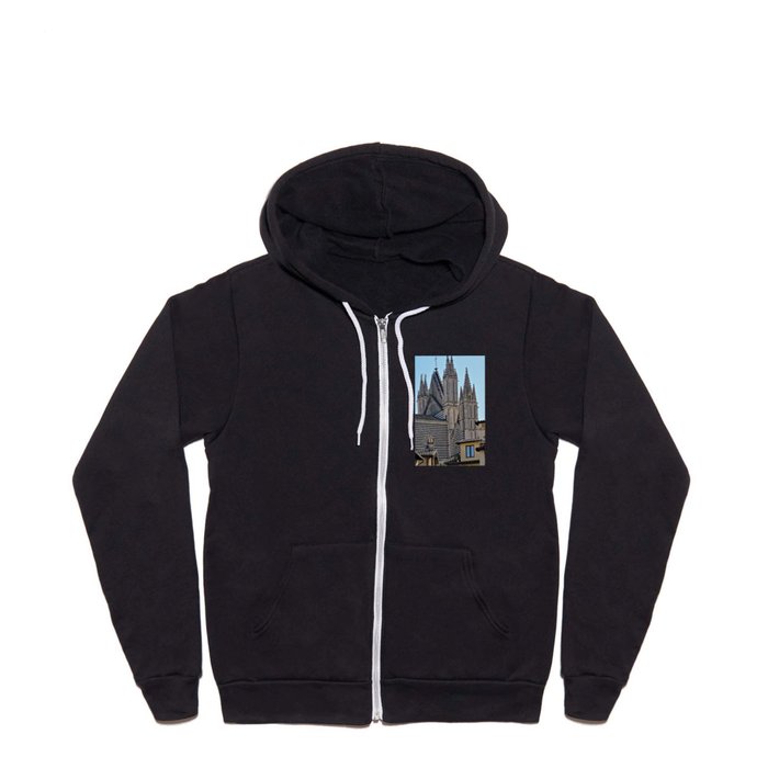 Orvieto Cathedral Lateral view City Houses Full Zip Hoodie