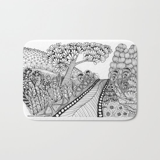 Zentangle Illustration - Road Trip Bath Mat