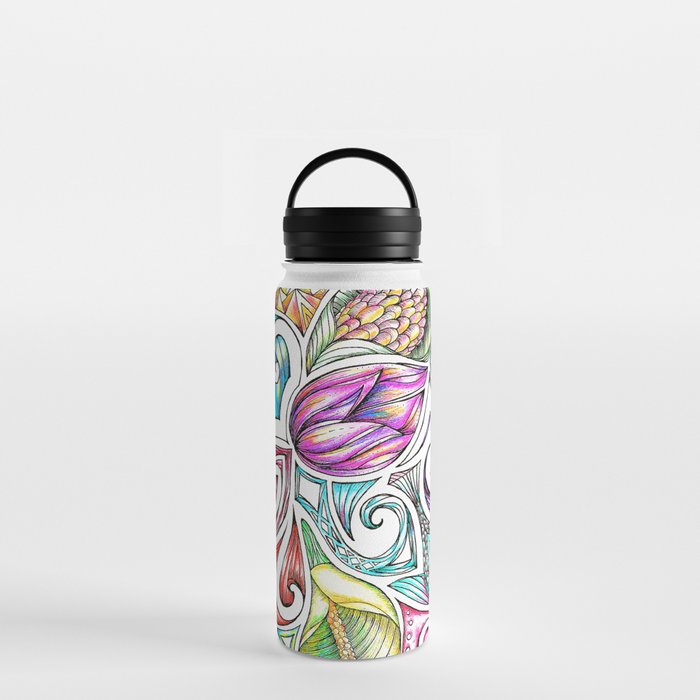 Lotus Maori Huia Art Water Bottle