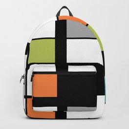 De Stijl Style Geometrical Art Multicolored Backpack