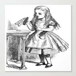 Alice in Wonderland Drink Me Bottle Transparent Background Canvas Print