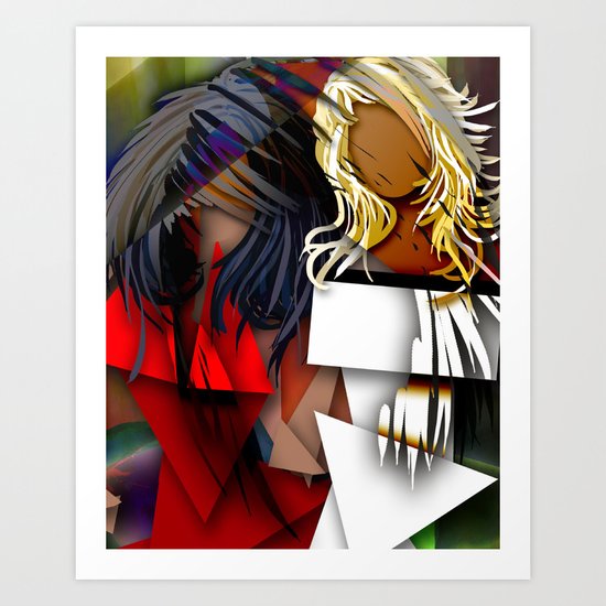 Cubist BFF's Art Print