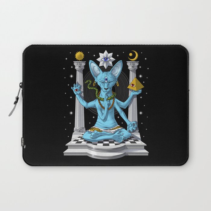 Psychedelic Sphynx Cat Shiva Laptop Sleeve