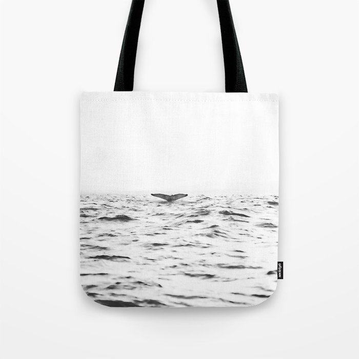 White Sea Waves Water Whale Nature Animal Photography Tote Bag