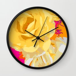 YELLOW ROSE Wall Clock