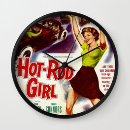 Hot Rod Girl Wall Clock