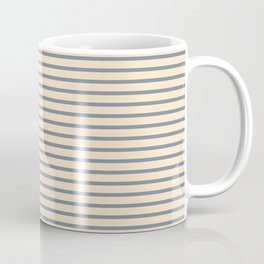 [ Thumbnail: Light Slate Gray and Bisque Colored Lined Pattern Coffee Mug ]