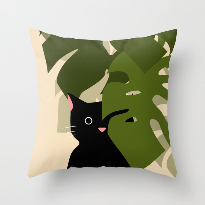 Cat in Nature  Throw Pillow