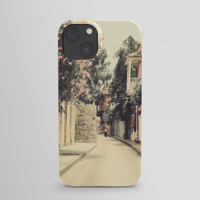 Just like a dream street, Cartagena (Retro and Vintage Urban, architecture photography) iPhone Case