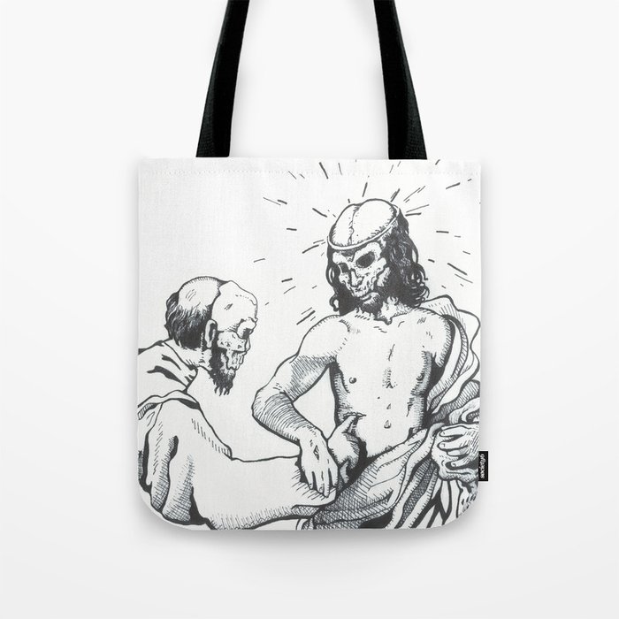 Jesus and Doubting Thomas Tote Bag
