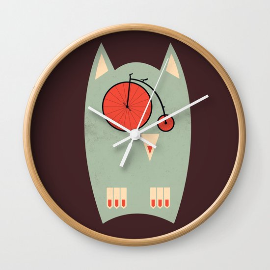 Vintage Bikeowl Wall Clock