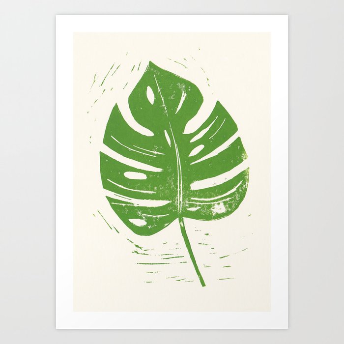 Leaf Linocut Print